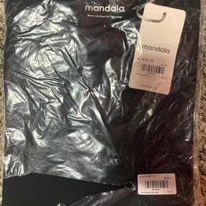 Mandala 6 Pocket Scrub Top Black Large